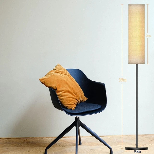 Alt view image 13 of 14 - Floor Lamp for Living Room, Adjustable LED Floor Lamp with Remote Control, Tall Modern Standing Lamp with Beige Lamp Shade, 12W LED Soft Light for Bedroom,Reading, Study Room Black