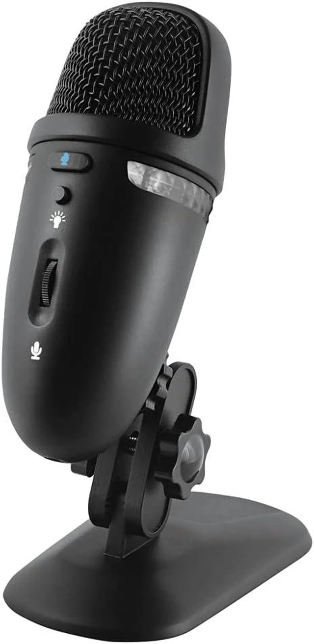 Alt view image 7 of 12 - Cyber Acoustics Premium USB Microphone with Dual Recording Patterns - 24-bit Recording Perfect for Podcasting and Vlogging - Compatible with PC and Mac (CVL-2009)