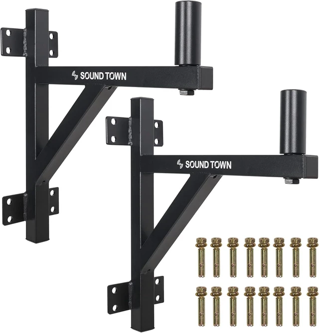Alt view image 8 of 8 - Sound Town 2-Pack Wall Mount Speaker Brackets, Fits 35mm Speaker Mounts (STWSD-F15A-PAIR)