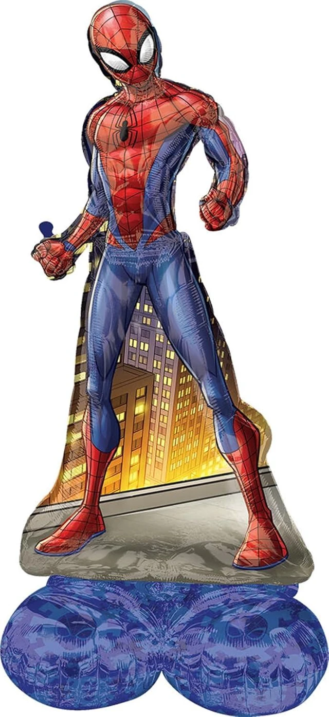 Alt view image 8 of 12 - Spiderman Birthday Party Supplies Airloonz Balloon Bouquet Decorations
