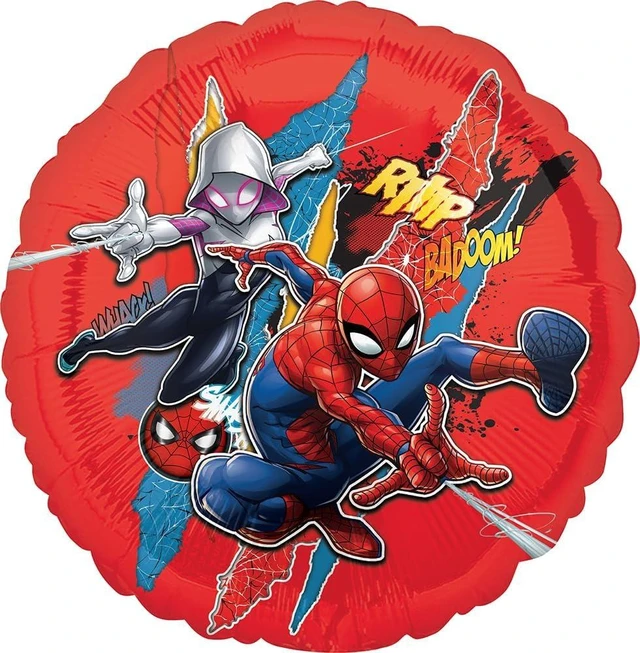 Alt view image 12 of 12 - Spiderman Birthday Party Supplies Airloonz Balloon Bouquet Decorations