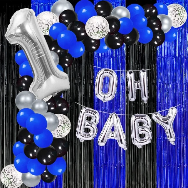 Alt view image 12 of 14 - Black Blue Party Decorations Backdrops, Gaming Party Foil Fringe, 2026 Graduation Black Blue Curtains Backdrops for Boys Birthday New Year Baby Shower Gamer Fan Party Decorations (3 Pack)