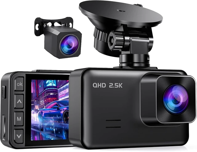 Alt view image 8 of 14 - Dash Cam Front and Rear, 2.5K+1080P Dual Camera for Cars, 2" IPS Screen | WDR Night Vision, 170° Lens, G-Sensor, Loop Recording, 256GB Max, 24H Parking, Hardwire Kit and SD Card Not Included