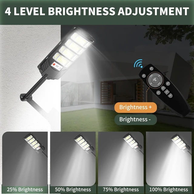 Alt view image 13 of 14 - Solar Flood Lights Outdoor LED: 2 Pack Solar Street Lights Outdoor Waterproof Dusk to Dawn 12000 Lumen Solar Powered Wall Mount Lamp Motion Sensor Security Remote Control for Yard Parking Driveway