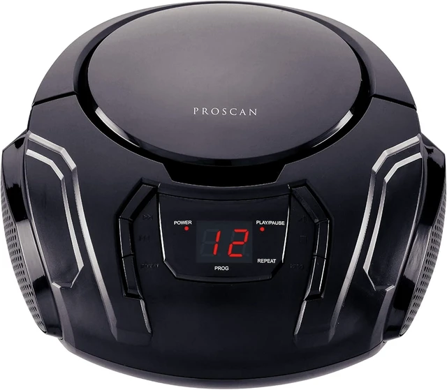Alt view image 5 of 8 - PROSCAN Elite Portable CD Boombox with AM/FM Radio (Black)