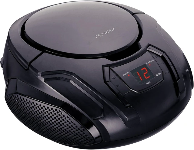 Alt view image 6 of 8 - PROSCAN Elite Portable CD Boombox with AM/FM Radio (Black)
