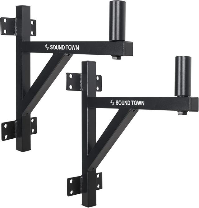 Alt view image 5 of 8 - Sound Town 2-Pack Wall Mount Speaker Brackets, Fits 35mm Speaker Mounts (STWSD-F15A-PAIR)