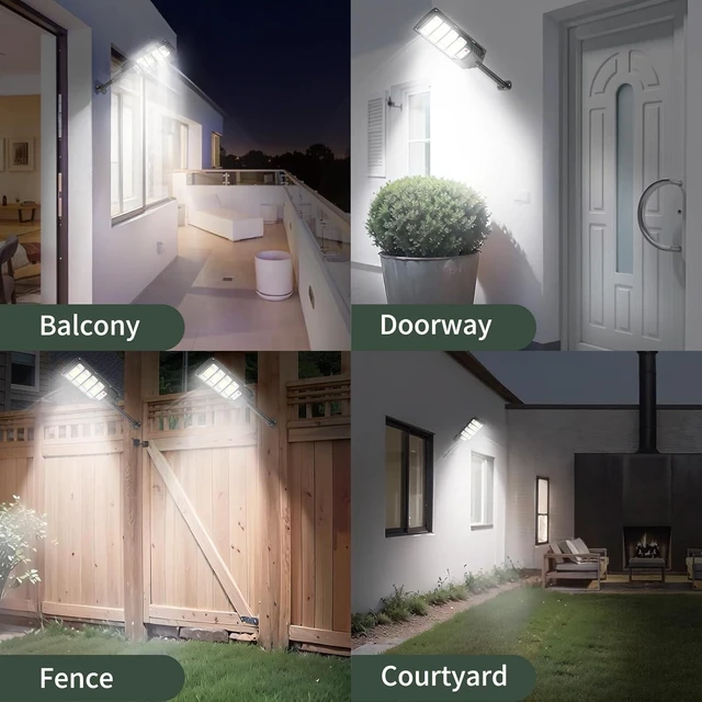 Alt view image 14 of 14 - Solar Flood Lights Outdoor LED: 2 Pack Solar Street Lights Outdoor Waterproof Dusk to Dawn 12000 Lumen Solar Powered Wall Mount Lamp Motion Sensor Security Remote Control for Yard Parking Driveway
