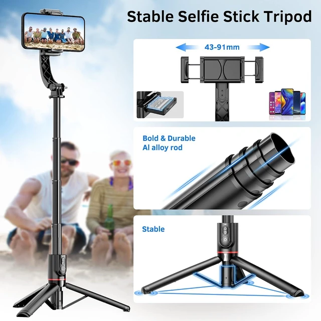 Alt view image 12 of 14 - Smartphone Gimbal Stabilizer with Remote, Aluminum Extendable Selfie Stick Tripod, 360° Automatic Rotation, Auto Balance for Live Video Recording, Vlogging, YouTube Compatible with iPhone and Android