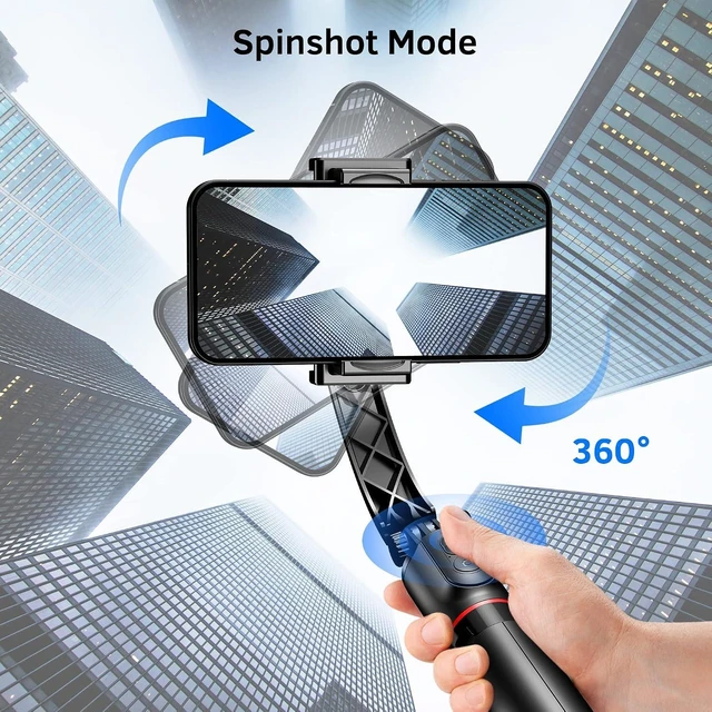 Alt view image 10 of 14 - Smartphone Gimbal Stabilizer with Remote, Aluminum Extendable Selfie Stick Tripod, 360° Automatic Rotation, Auto Balance for Live Video Recording, Vlogging, YouTube Compatible with iPhone and Android
