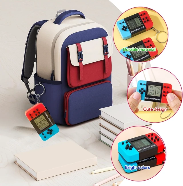 Alt view image 11 of 14 - APZ 16 Video Game Party Favors for Kids,Video Game Keychain Party Birthday Supplies,Goodies Bags Stuffer,Carnival Prizes,Treasure Box Toys