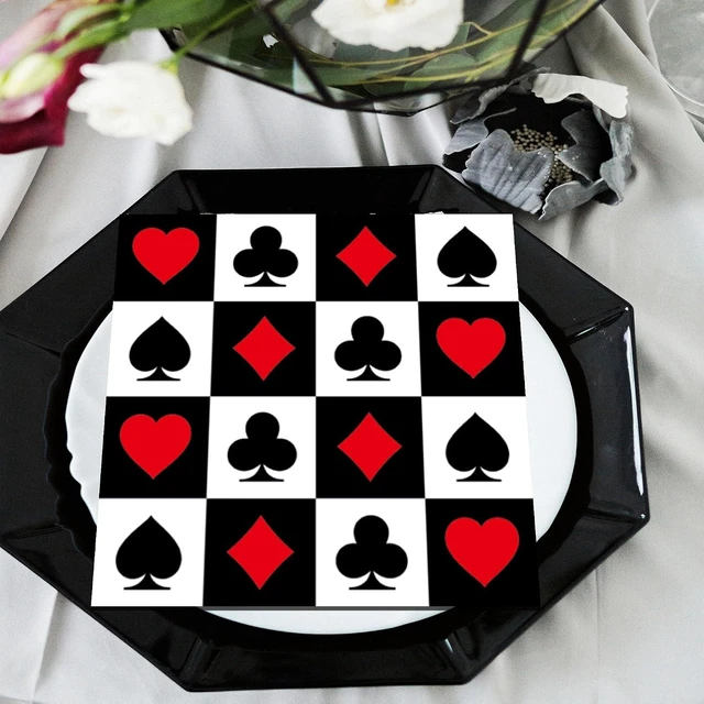 Alt view image 12 of 14 - 200Pcs Casino Poker Card Party Napkins Las Vegas Theme Party Paper Napkins Casino Poker Disposable Party Napkins Set Texas Holdem Paper Luncheon Napkins Casino Poker Card Theme Party Supplies