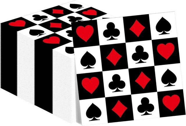 Alt view image 14 of 14 - 200Pcs Casino Poker Card Party Napkins Las Vegas Theme Party Paper Napkins Casino Poker Disposable Party Napkins Set Texas Holdem Paper Luncheon Napkins Casino Poker Card Theme Party Supplies