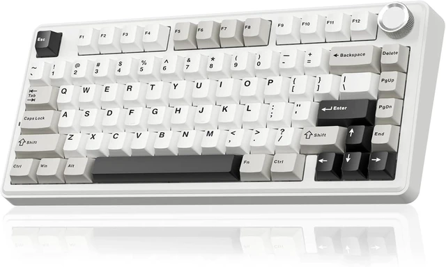 Alt view image 8 of 14 - SOLAKAKA A75 75% Wireless Mechanical Keyboard, Hot Swappable Gaming Keyboard with Multifunction Knob & RGB, Gasket Mounted Creamy Keyboard, PBT Keycaps, Compact Layout for Win/Mac/PC