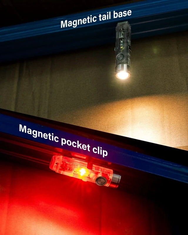 Alt view image 10 of 14 - RovyVon 4th USB-C Aurora A8 EDC Flashlight, 6500K LED Max 650 Lumen, Momentary On Keychain Light with Magnetic Clip/Base, Lock Mode, for Checking Outdoor(365nm/Red/White)