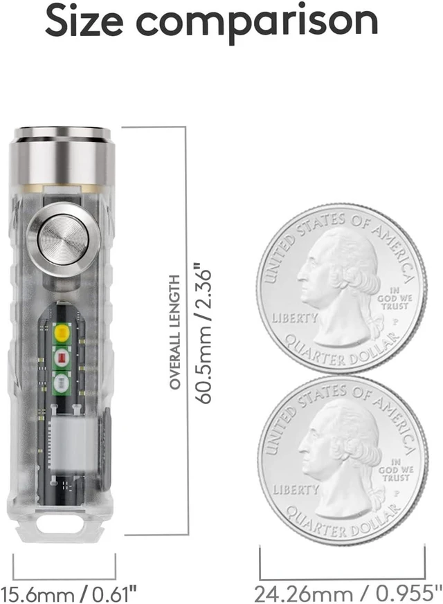 Alt view image 14 of 14 - RovyVon 4th USB-C Aurora A8 EDC Flashlight, 6500K LED Max 650 Lumen, Momentary On Keychain Light with Magnetic Clip/Base, Lock Mode, for Checking Outdoor(365nm/Red/White)