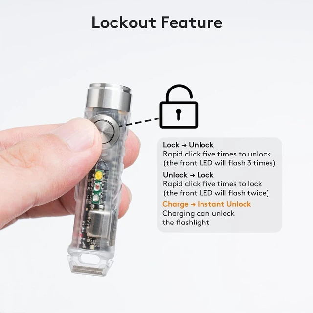 Alt view image 13 of 14 - RovyVon 4th USB-C Aurora A8 EDC Flashlight, 6500K LED Max 650 Lumen, Momentary On Keychain Light with Magnetic Clip/Base, Lock Mode, for Checking Outdoor(365nm/Red/White)