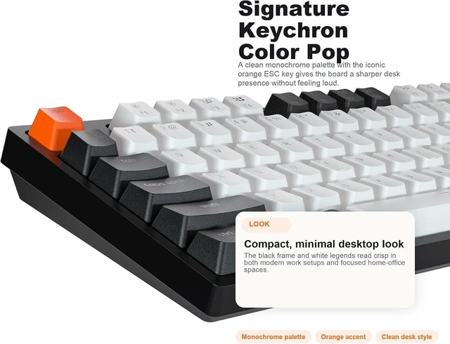 Alt view image 11 of 14 - Keychron C1 Wired TKL Hot-Swappable Mechanical Keyboard, White Backlight