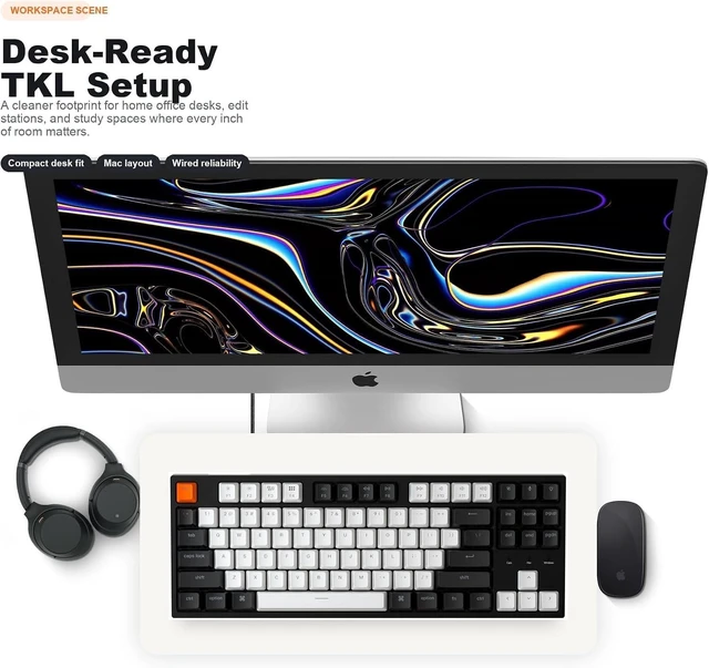 Alt view image 14 of 14 - Keychron C1 Wired TKL Hot-Swappable Mechanical Keyboard, White Backlight