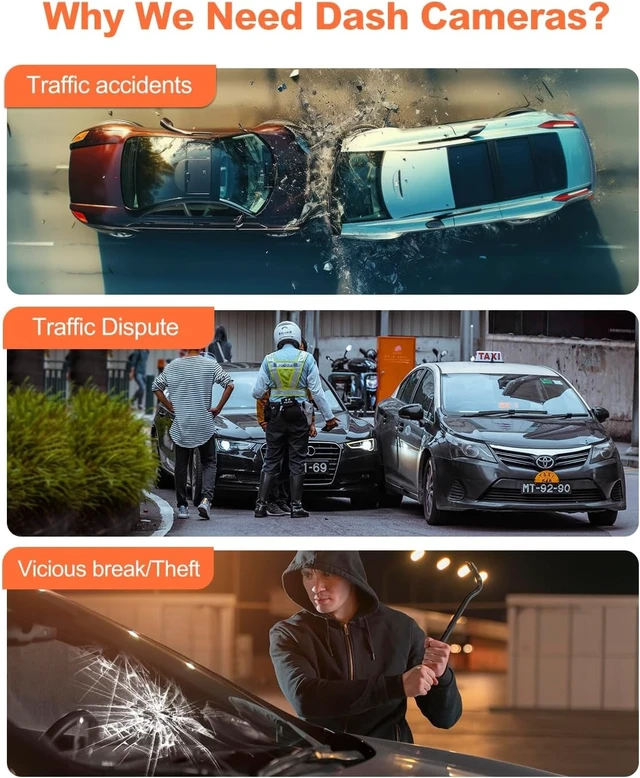 Alt view image 9 of 14 - YEECORE 4K Dash Cam, Built-in WiFi GPS, Touch Screen Car Camera, 24Hr Parking Monitor, Loop Recording, Dash Camera for Cars with App Control, HDR, G-Sensor Support 256GB Max