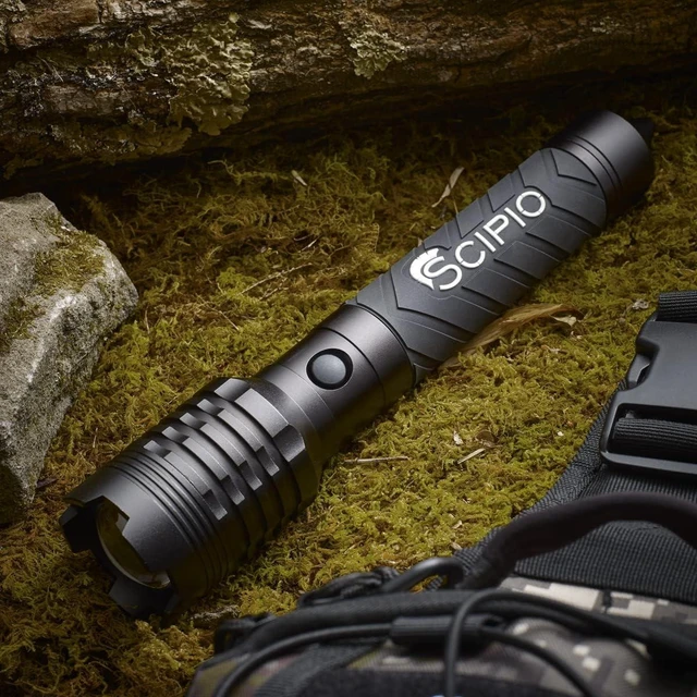 Alt view image 9 of 14 - Scipio Tactical Rechargeable LED Flashlight - 4000 Lumens with Glass Breaker and Bright Light