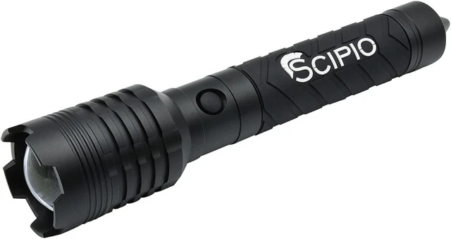 Alt view image 8 of 14 - Scipio Tactical Rechargeable LED Flashlight - 4000 Lumens with Glass Breaker and Bright Light