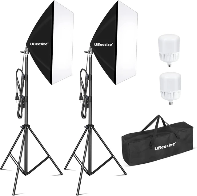 Alt view image 7 of 12 - UBeesize Softbox Photography Lighting Kit, 27 x 20 Continuous Lighting Kit with 2pcs 40W E27 Socket 6500K Bulbs, Professional Photo Studio Lighting for Video Recording, Portrait Shooting