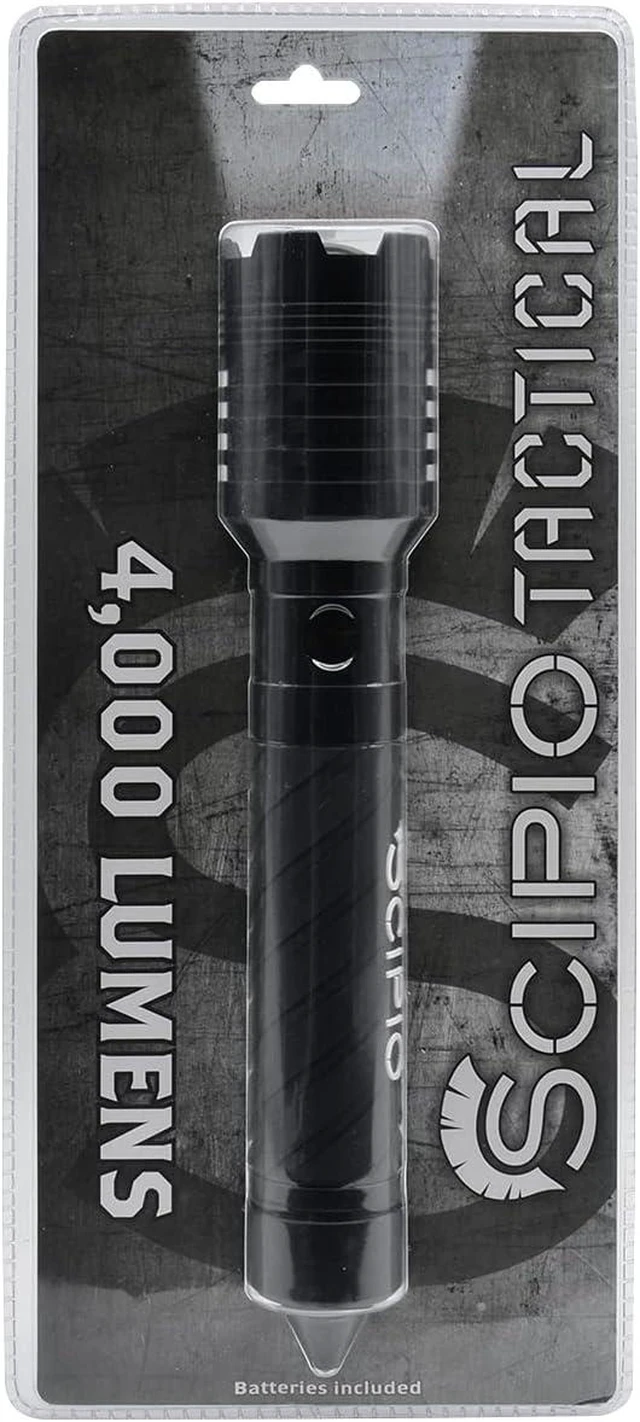 Alt view image 12 of 14 - Scipio Tactical Rechargeable LED Flashlight - 4000 Lumens with Glass Breaker and Bright Light
