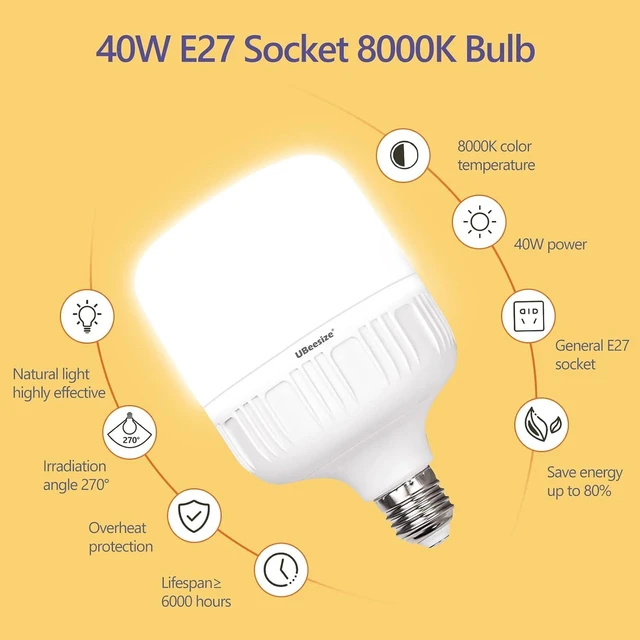 Alt view image 9 of 12 - UBeesize Softbox Photography Lighting Kit, 27 x 20 Continuous Lighting Kit with 2pcs 40W E27 Socket 6500K Bulbs, Professional Photo Studio Lighting for Video Recording, Portrait Shooting