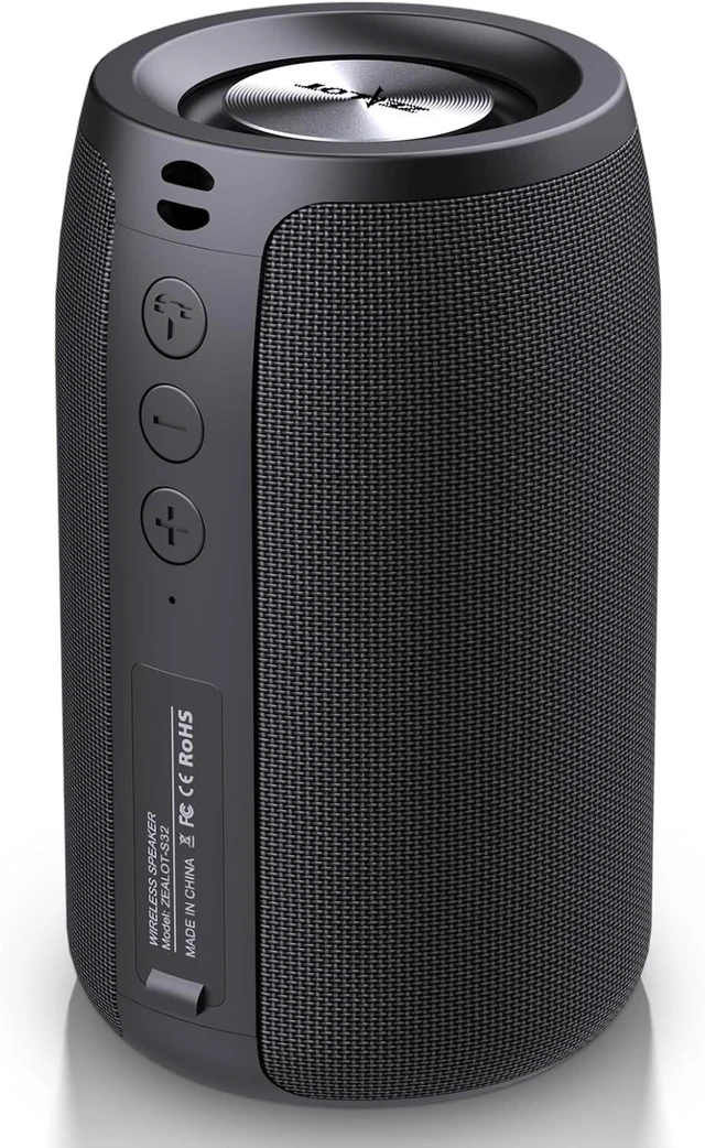 Alt view image 8 of 14 - ZEALOT Portable Bluetooth Speakers, Wireless Speaker, S32 Samll Outdoor Speaker, Waterproof IPX5, Stereo Pairing/Bass/USB/MIC/TF Card/AUX for Home Outdoor Travel, Gift for Men, Kids -Black