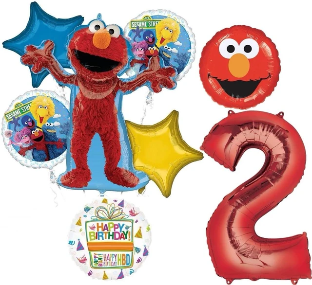 Alt view image 8 of 14 - Sesame Street Elmo 2nd Birthday Party Supplies Balloon Bouquet Decorations