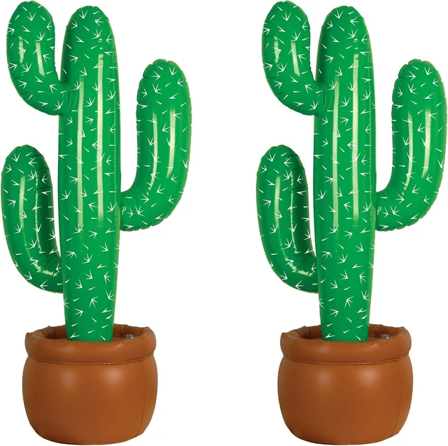 Alt view image 8 of 14 - Beistle Pack of 2 Inflatable Cactus Decorations in Green/White/Brown, Wild West Party Decorations, Mexican Cinco de Mayo Party Accessories, 35"