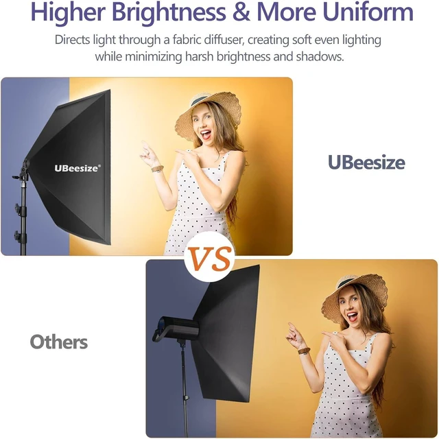Alt view image 10 of 12 - UBeesize Softbox Photography Lighting Kit, 27 x 20 Continuous Lighting Kit with 2pcs 40W E27 Socket 6500K Bulbs, Professional Photo Studio Lighting for Video Recording, Portrait Shooting