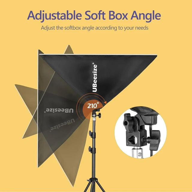Alt view image 11 of 12 - UBeesize Softbox Photography Lighting Kit, 27 x 20 Continuous Lighting Kit with 2pcs 40W E27 Socket 6500K Bulbs, Professional Photo Studio Lighting for Video Recording, Portrait Shooting