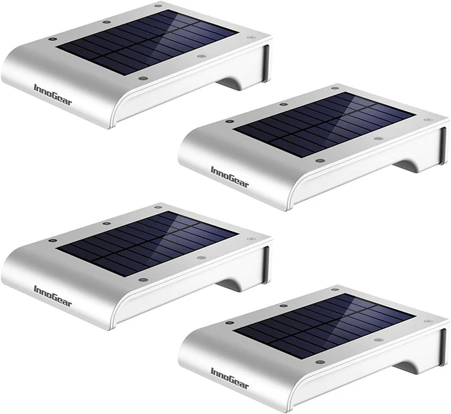 Alt view image 9 of 14 - InnoGear Gutter Lights, 24 LEDs Outdoor Solar Lighting Wall Mount Motion Sensor for Security, IP65 Waterproof for Yard Porch Patio, Pack of 4