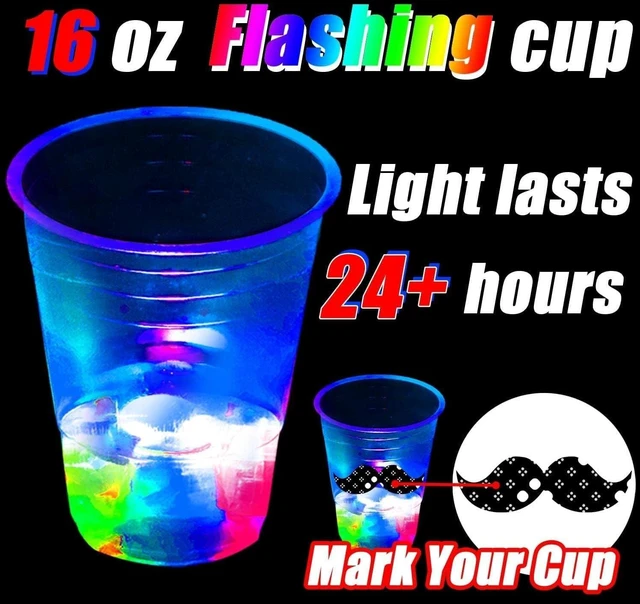 Alt view image 9 of 14 - 16oz Glowing Party Cups for Indoor Outdoor Party Event Fun,Light Up Flashing Cups for Night Event Favor Decorations Supplies
