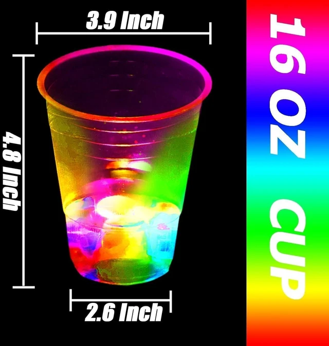 Alt view image 10 of 14 - 16oz Glowing Party Cups for Indoor Outdoor Party Event Fun,Light Up Flashing Cups for Night Event Favor Decorations Supplies