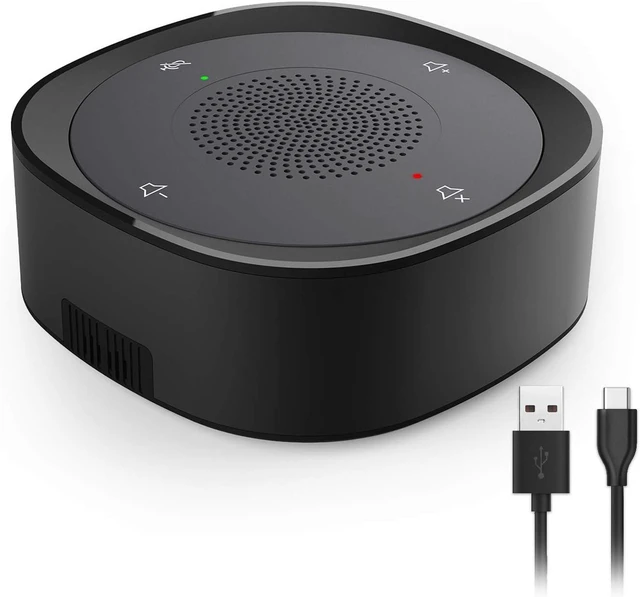 Alt view image 8 of 14 - USB Speakerphone Microphone, Conference Speaker Omnidirectional Computer Mic, with 360º Voice Pickup, Touch-Sensor Buttons for Mute/unmute, Streaming, Call Speaker Skype, Webinar, Interview -(JV801)