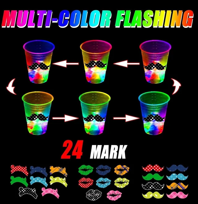 Alt view image 12 of 14 - 16oz Glowing Party Cups for Indoor Outdoor Party Event Fun,Light Up Flashing Cups for Night Event Favor Decorations Supplies