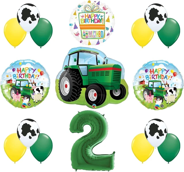 Alt view image 5 of 8 - 2nd Birthday Farm Tractor Balloon Bouquet Decorations and Party Supplies