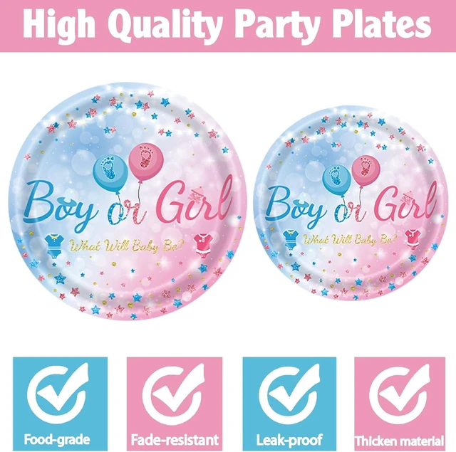 Alt view image 9 of 12 - 149 PCS Gender Reveal Birthday Party Supplies Decorations Tableware Set Baby Gender Reveal Party Plates Napkins Forks for Baby Shower Serves 24