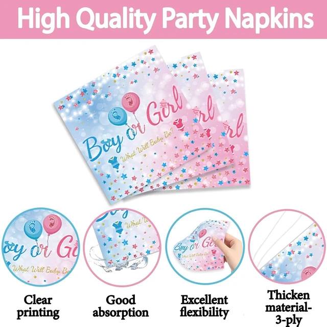 Alt view image 10 of 12 - 149 PCS Gender Reveal Birthday Party Supplies Decorations Tableware Set Baby Gender Reveal Party Plates Napkins Forks for Baby Shower Serves 24