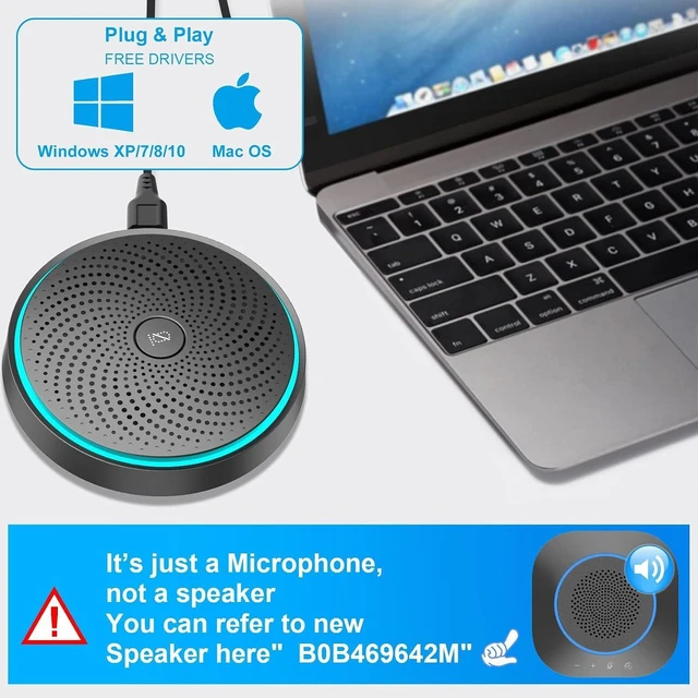 Alt view image 10 of 14 - ANSTEN Conference USB Microphone, Omnidirectional Condenser PC Mic | Pick Up Voice 10ft for Video Conferencing Recording, Skype, Online Class, Court Report, Compatible with Mac OS X Windows