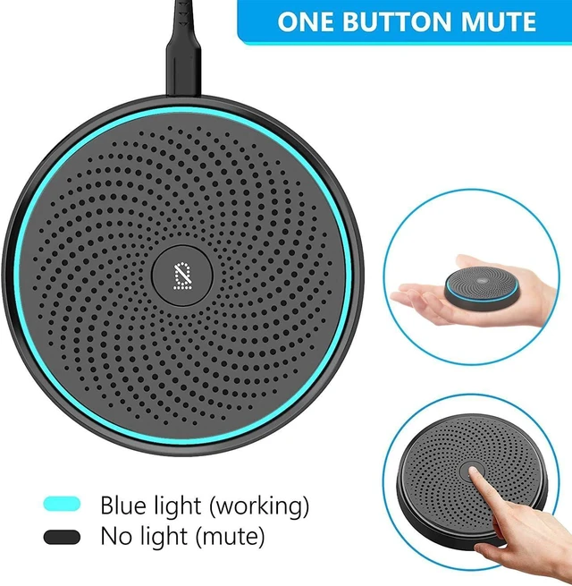 Alt view image 13 of 14 - ANSTEN Conference USB Microphone, Omnidirectional Condenser PC Mic | Pick Up Voice 10ft for Video Conferencing Recording, Skype, Online Class, Court Report, Compatible with Mac OS X Windows