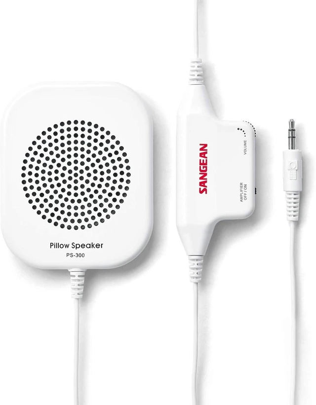 Alt view image 7 of 10 - Sangean PS-300 Pillow Speaker with In-line Volume Control and Amplifier (White)