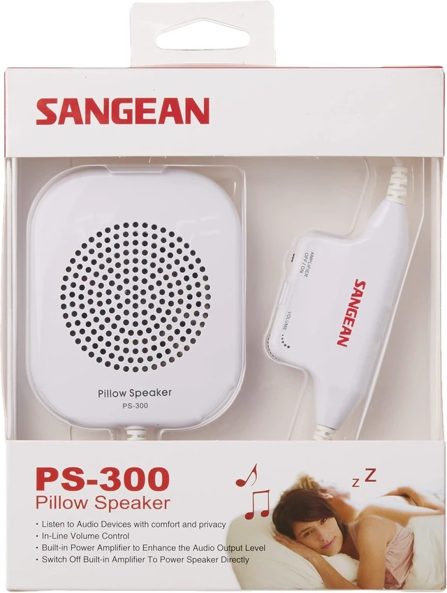 Alt view image 6 of 10 - Sangean PS-300 Pillow Speaker with In-line Volume Control and Amplifier (White)