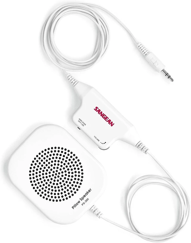 Alt view image 8 of 10 - Sangean PS-300 Pillow Speaker with In-line Volume Control and Amplifier (White)
