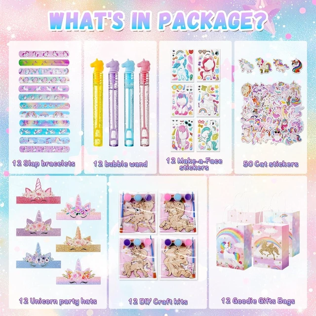 Alt view image 9 of 12 - Vanblue Unicorn Party Favors Birthday Party Decorations Supplies for Girls,Goodie Bag Stuffers,Party Hats Princess Dress up Theme,Classroom Rewards Gifts Prizes Pinata Stuffers for Kids