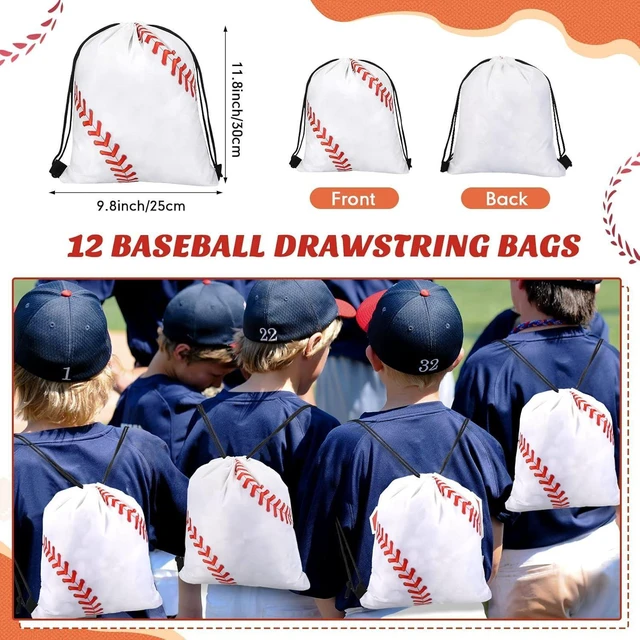 Alt view image 12 of 14 - LEIFIDE 48 Pcs Baseball Party Favors 12 Sets Silicone Bracelet Drawstring Treat Bag Mini Stress Ball Keychains for Baseball Birthday Party Supplies