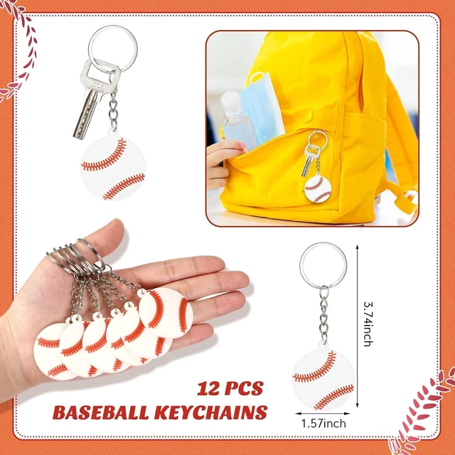 Alt view image 11 of 14 - LEIFIDE 48 Pcs Baseball Party Favors 12 Sets Silicone Bracelet Drawstring Treat Bag Mini Stress Ball Keychains for Baseball Birthday Party Supplies